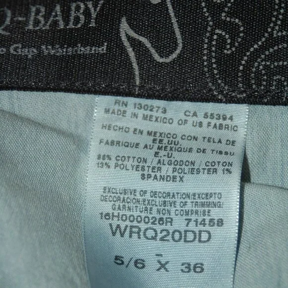 Q-Baby Wranglers Jeans Women’s 5/6 x 36 Dark Wash - Picture 11 of 11